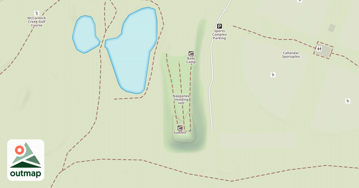 Map of Nappanee Sledding Hill in Elkhart