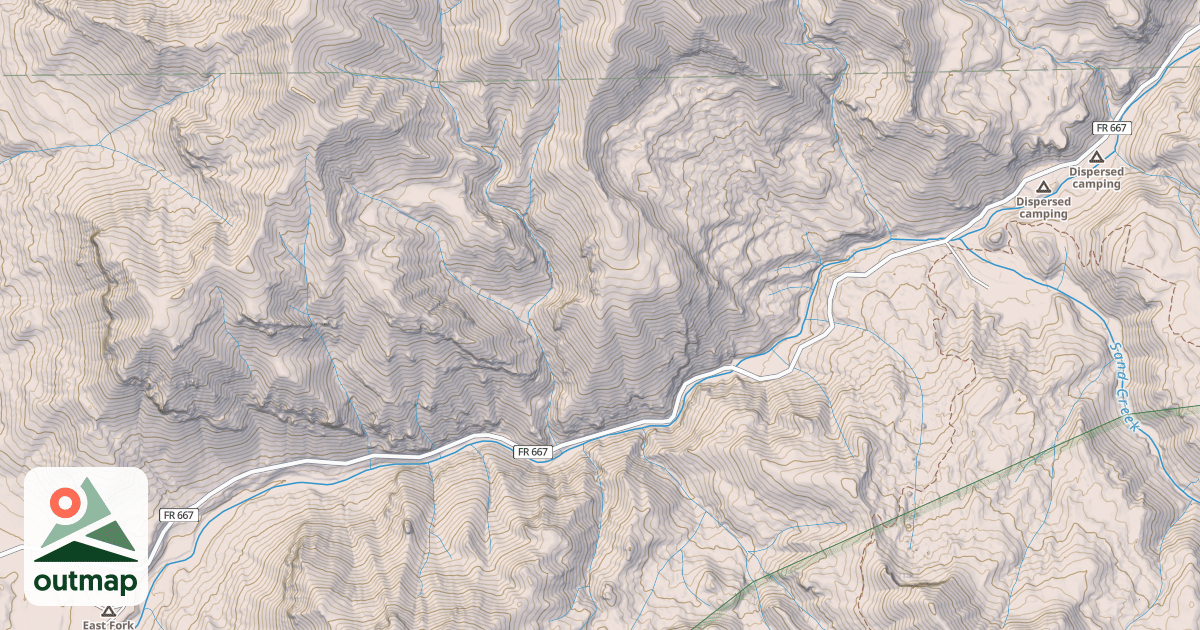 Map of East Fork Winter