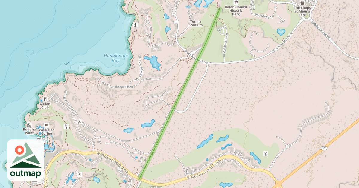 Map of Kiholo-Puako Trail