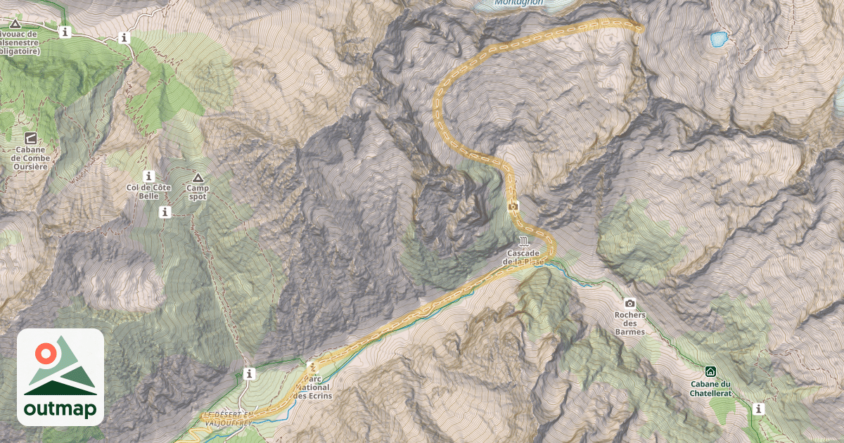 Map of Col de la Haute Pisse — Désert-en-Valjouffrey