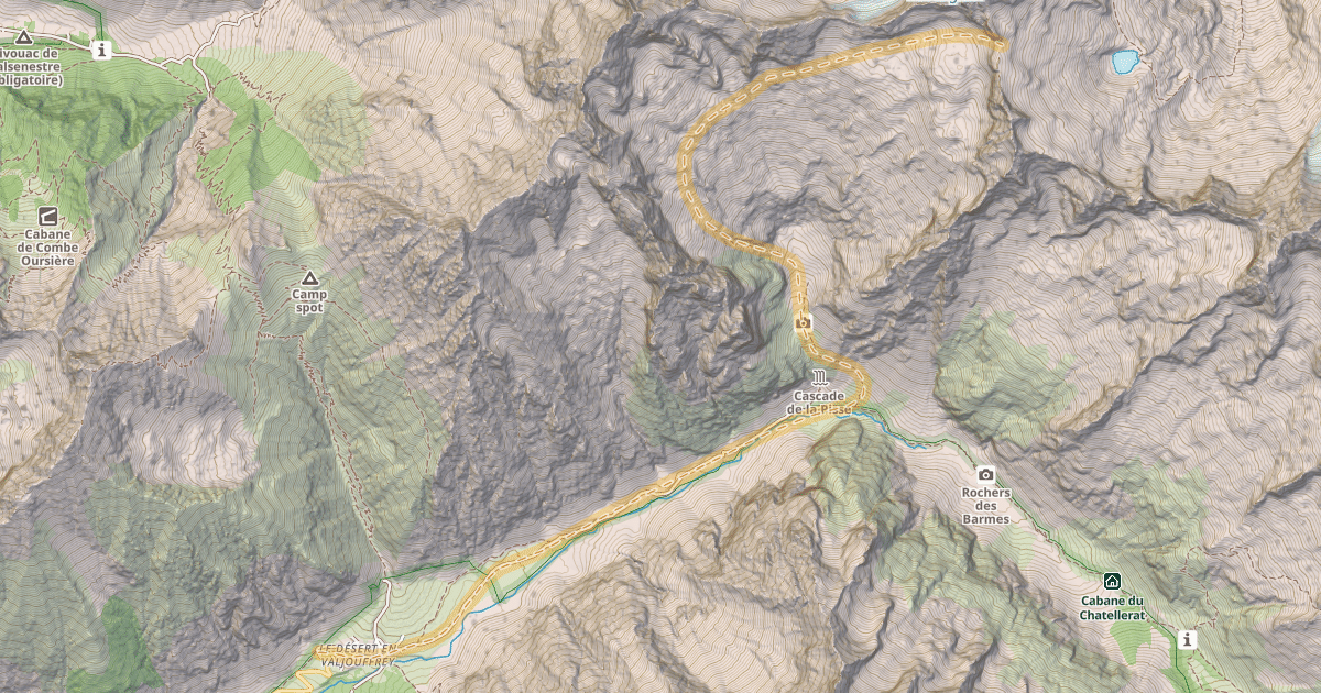 Map preview of Col de la Haute Pisse — Désert-en-Valjouffrey