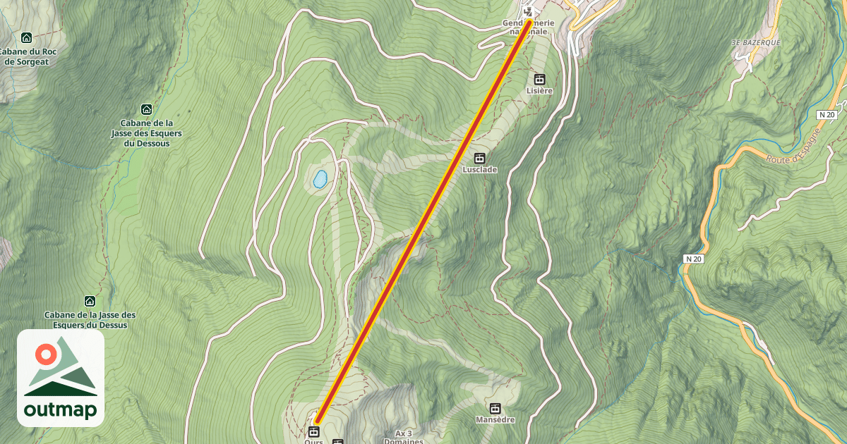 Map of Bonascre-Le Saquet