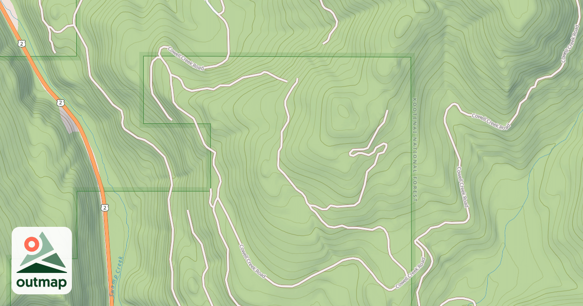 Map of COWELL CR MCMILLAN RIDGE