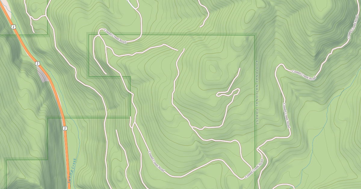 Map preview of COWELL CR MCMILLAN RIDGE