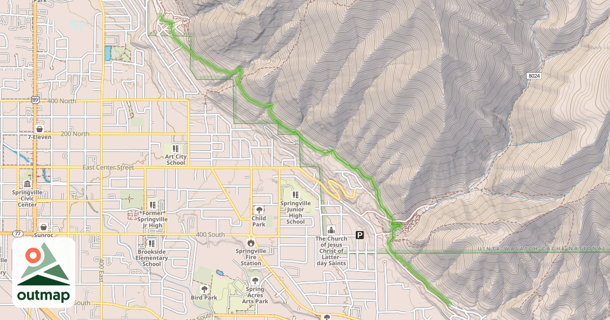Map of Bonneville Shoreline Trail