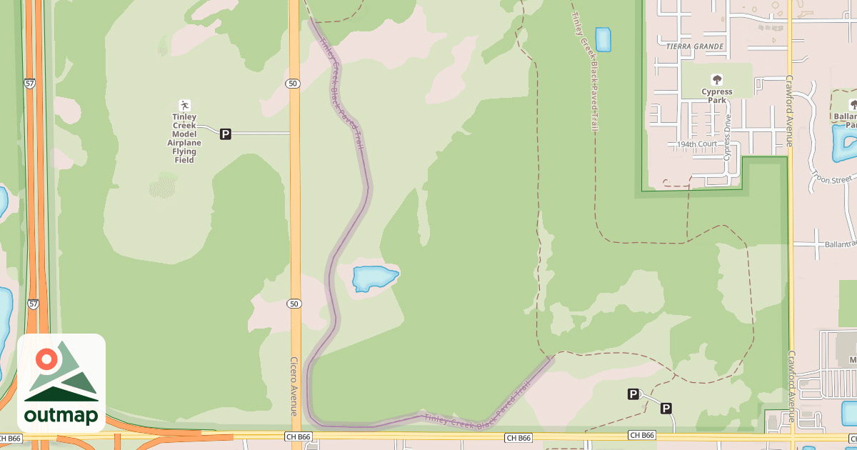 Map of Tinley Creek Black Paved Trail