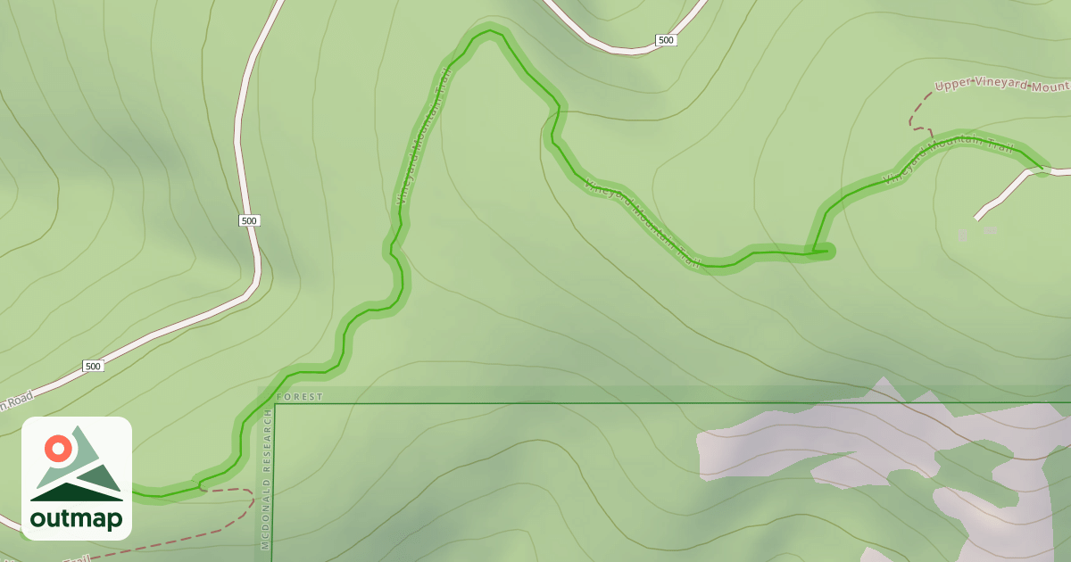 Map of Vineyard Mountain Trail