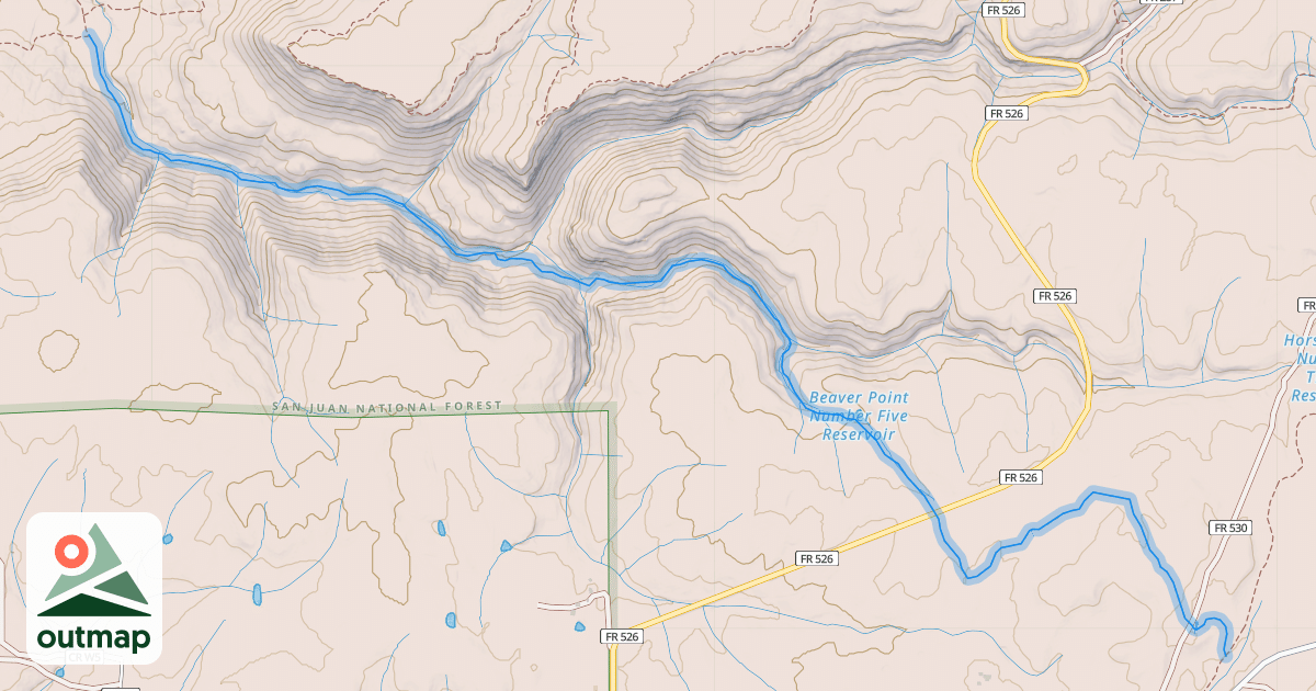 Map of Little Bean Canyon Trail