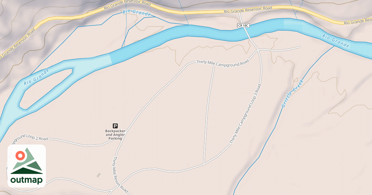 Map of THIRTY MILE CG