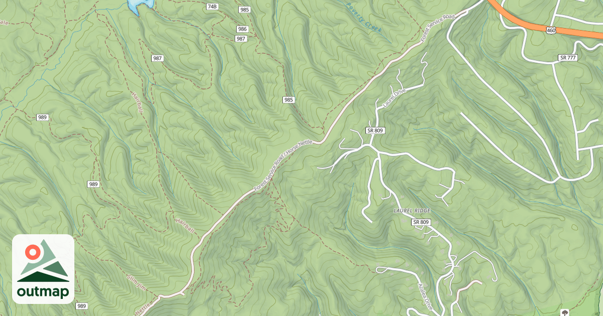 Map of BRUSH MOUNTAIN WEST