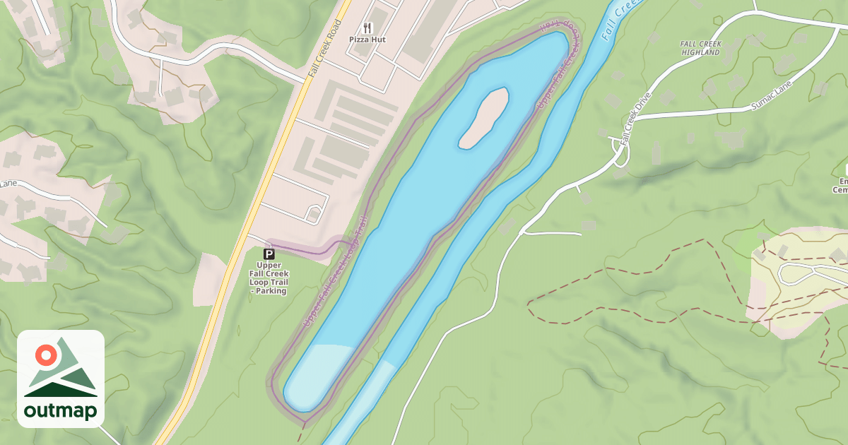 Map of Upper Fall Creek Loop Trail