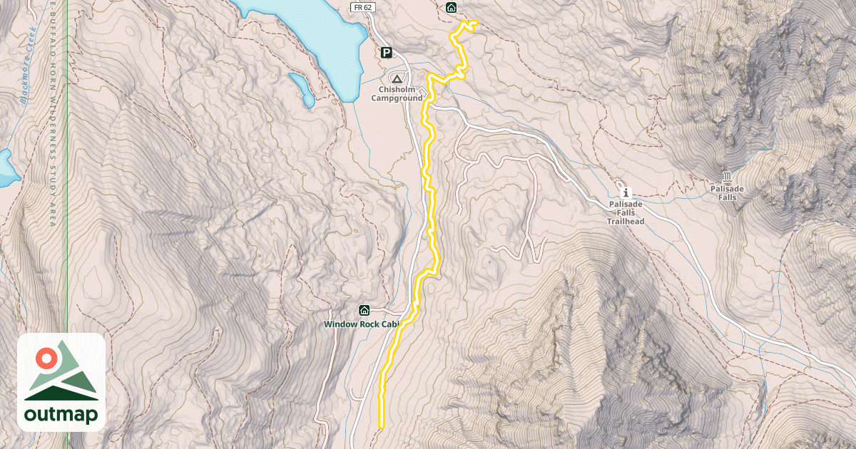 Map of Hyalite Canyon Trail