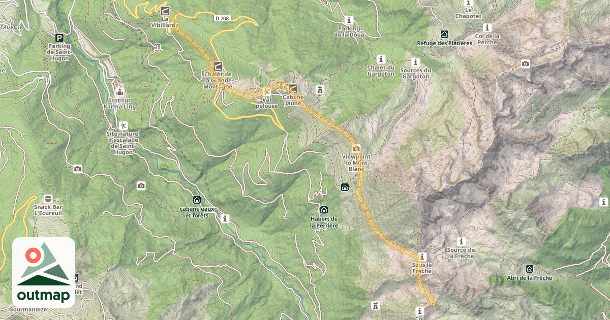 Map of Col d'Arpignon — Val Pelouse