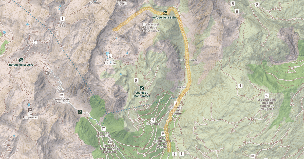 Map preview of Col de la Charbonnière — Les Pars