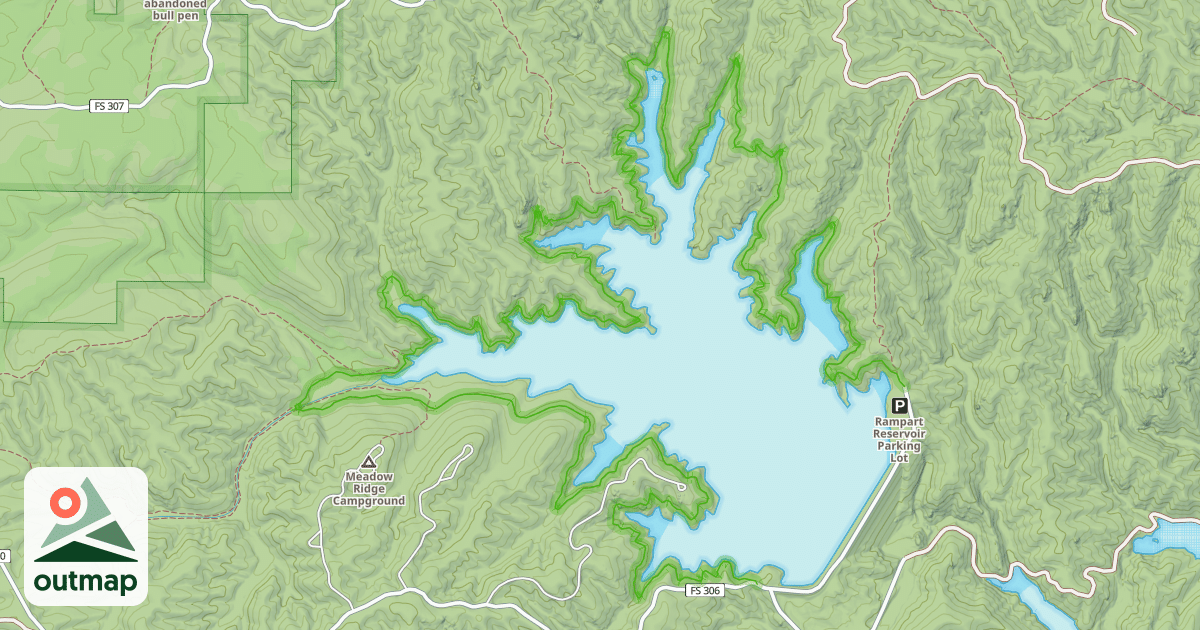 Map of Rampart Reservoir Trail