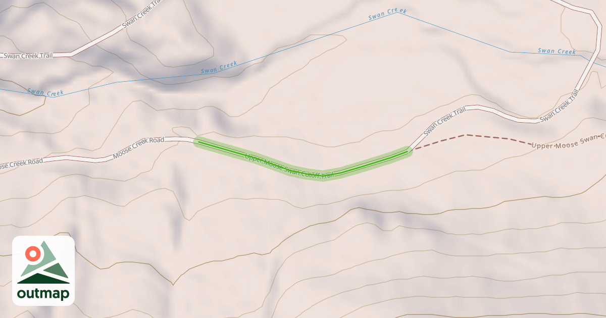Map of Upper Moose Swan Cutoff Trail