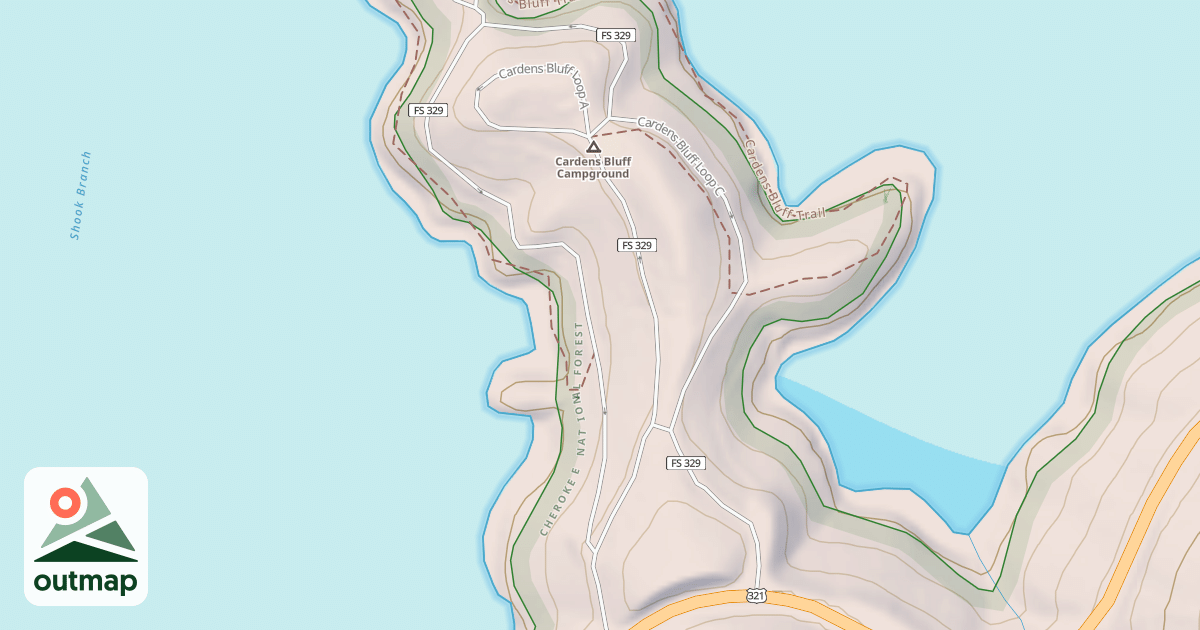 Map of CARDENS BLUFF