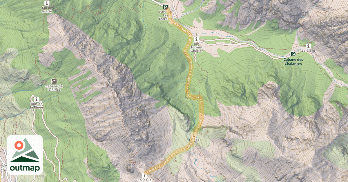 Map of Col de la Coulette — Haute Rua