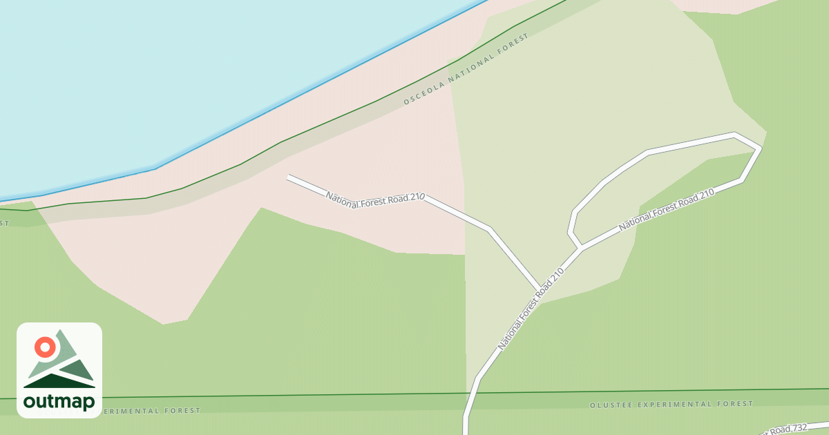 Map of OLUSTEE BEACH LAUNCH