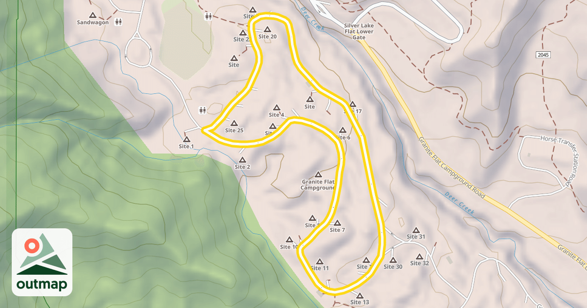 Map of Granite Flat Campground Loop A Road