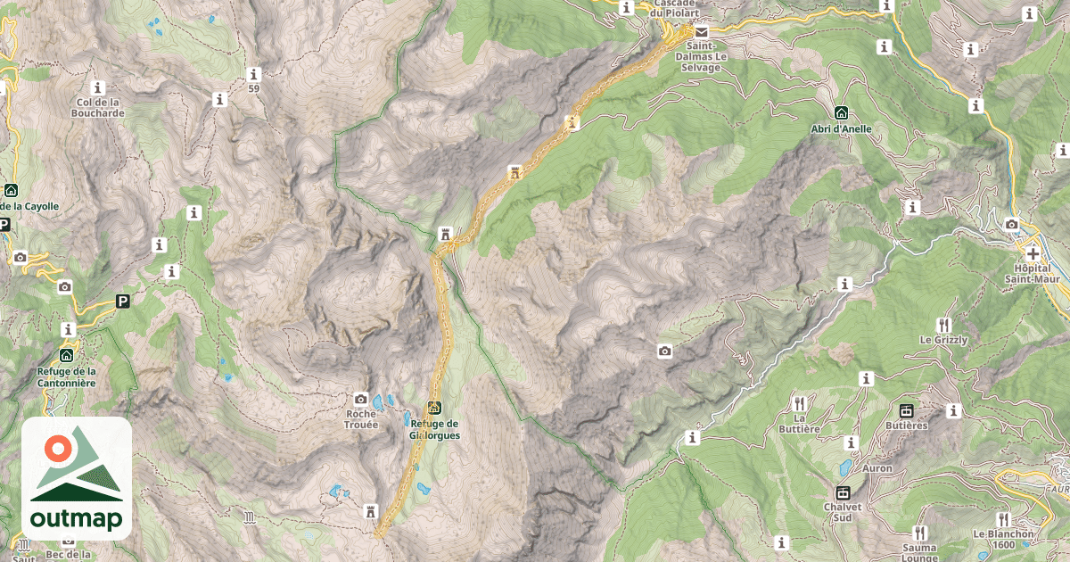 Map of Col de Gialorgues — Saint-Dalmas-le-Selvage
