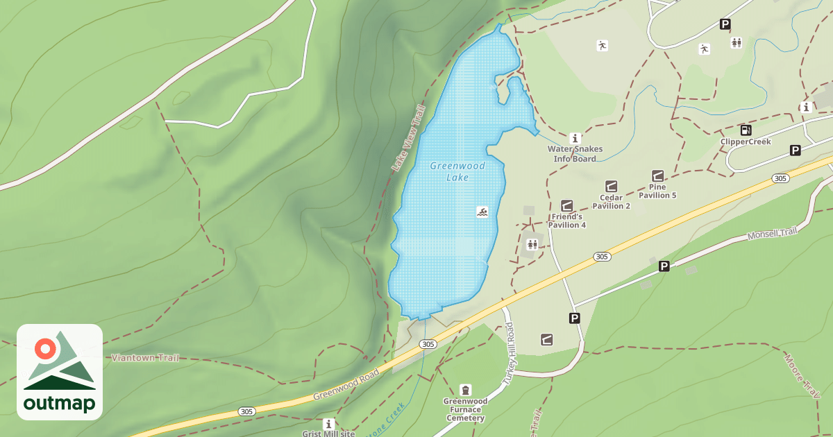 Map of Greenwood Furnace State Park Trails