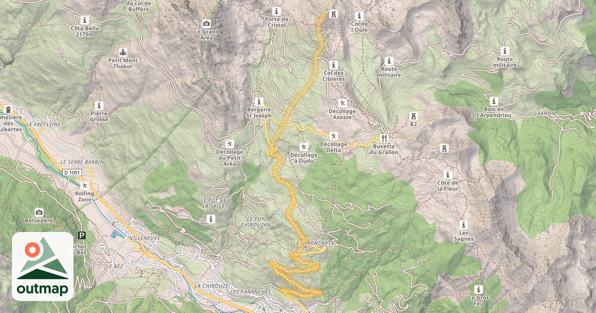 Map of La Garidole — Le Villard Laté
