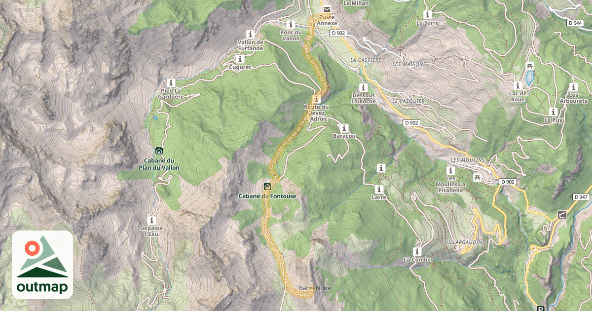 Map of Barre Noire — Arvieux