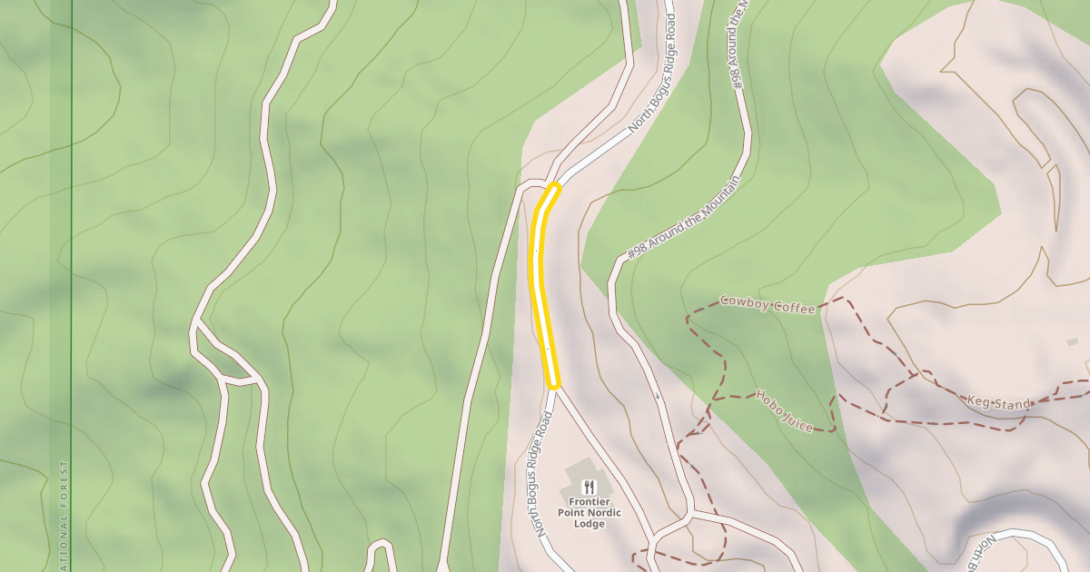 Map preview of North Bogus Ridge Road