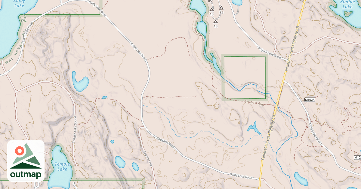 Map of BALDY LAKE