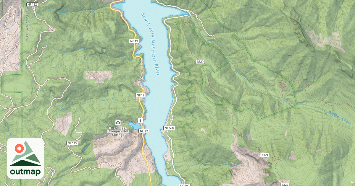 Map of EAST SIDE COUGAR RESERVOIR
