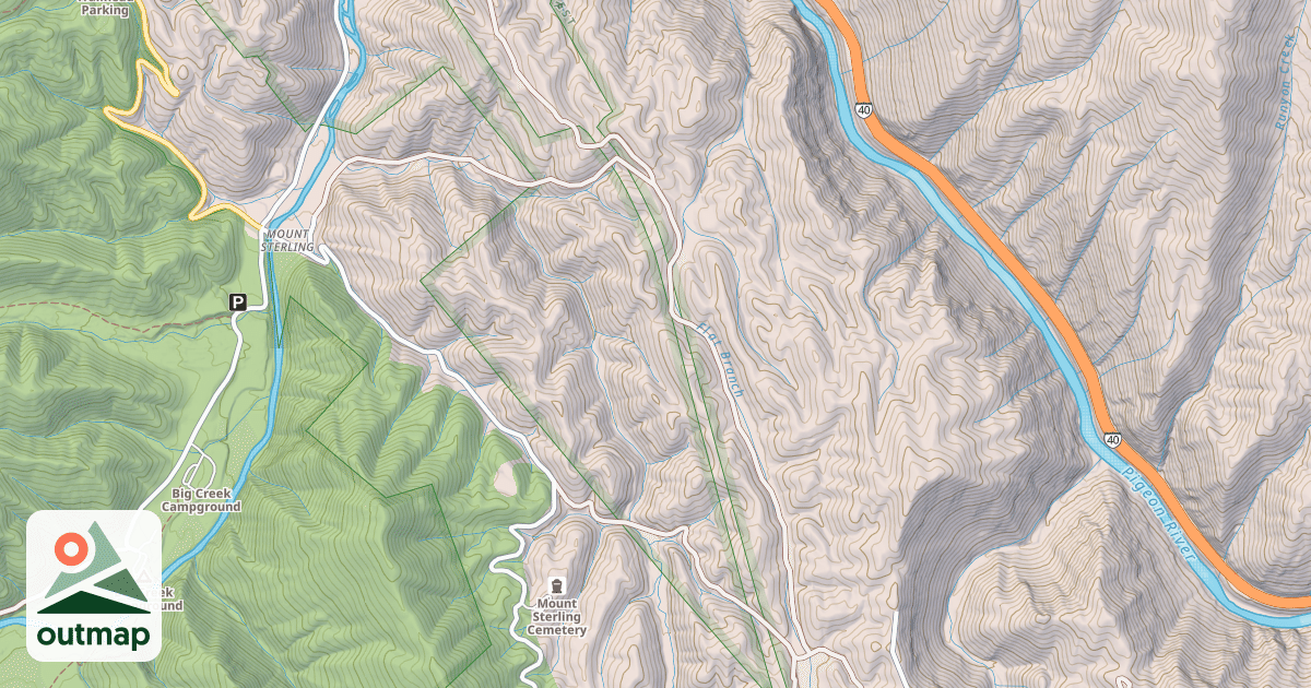 Map of FLAT BRANCH