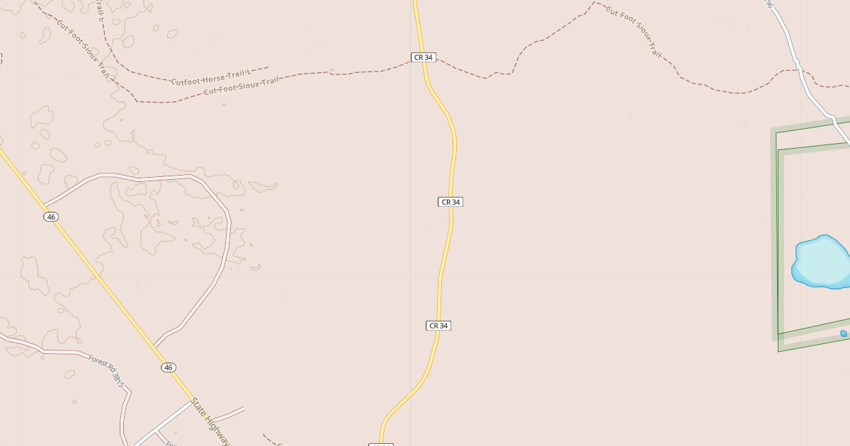 Map preview of Cutfoot Horse Trail M