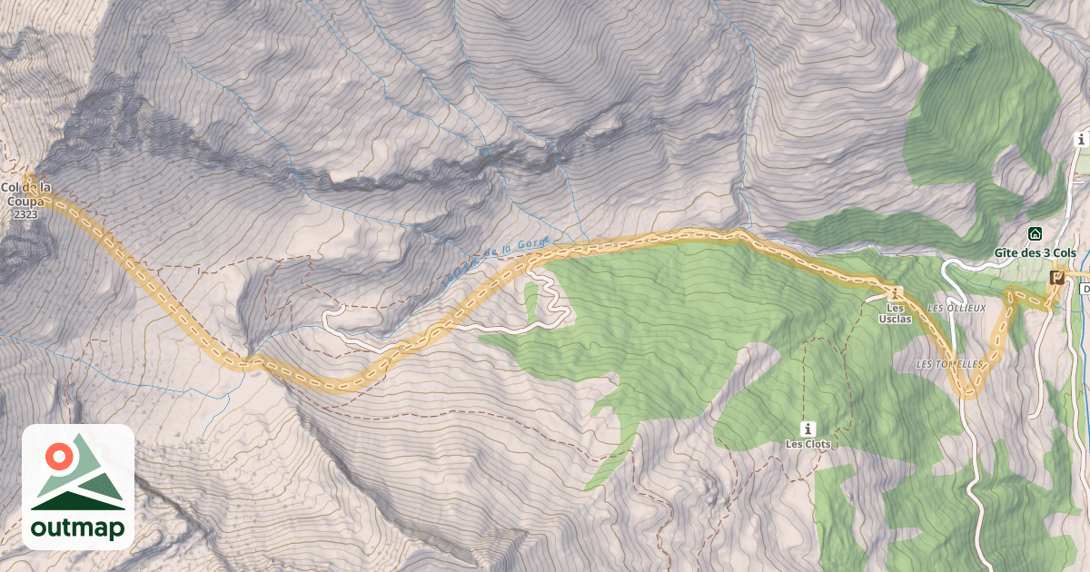 Map of Col de la Coupa — Champ Perchier