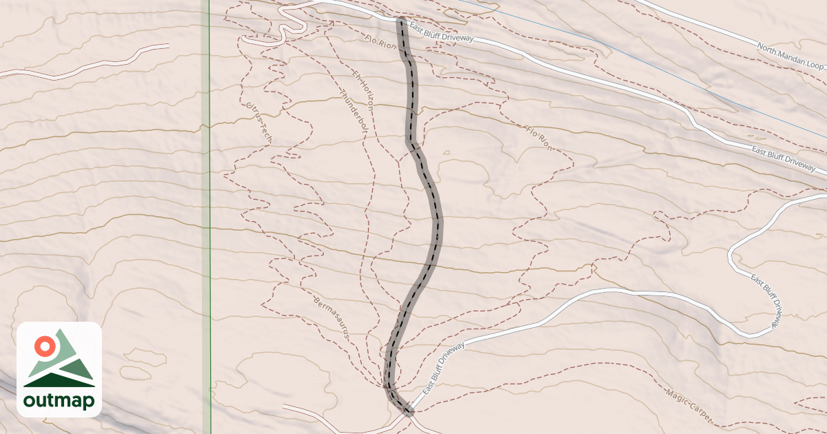 Map of Cedar's Lane (Backcountry Ski Run)