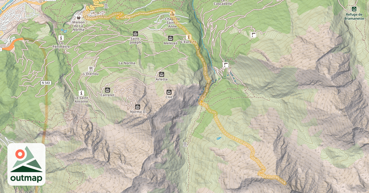 Map of Aiguille de Scolette — La Norma