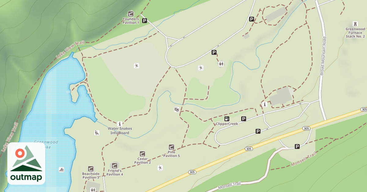 Map of Greenwood Furnace State Park Trails