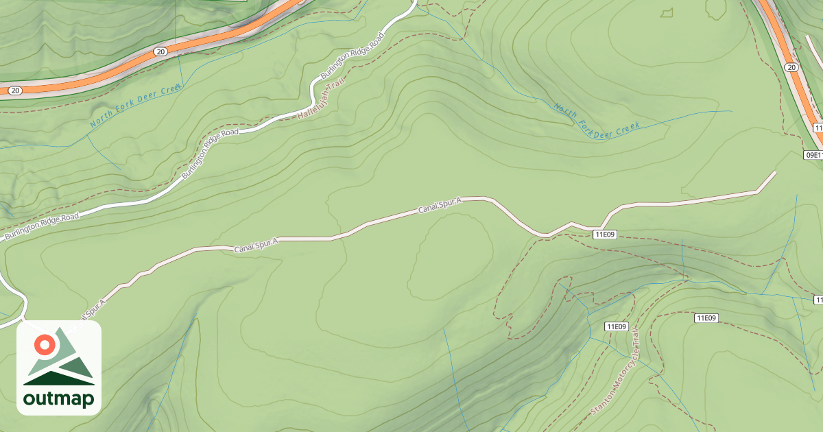 Map of BURLINGTON FORK