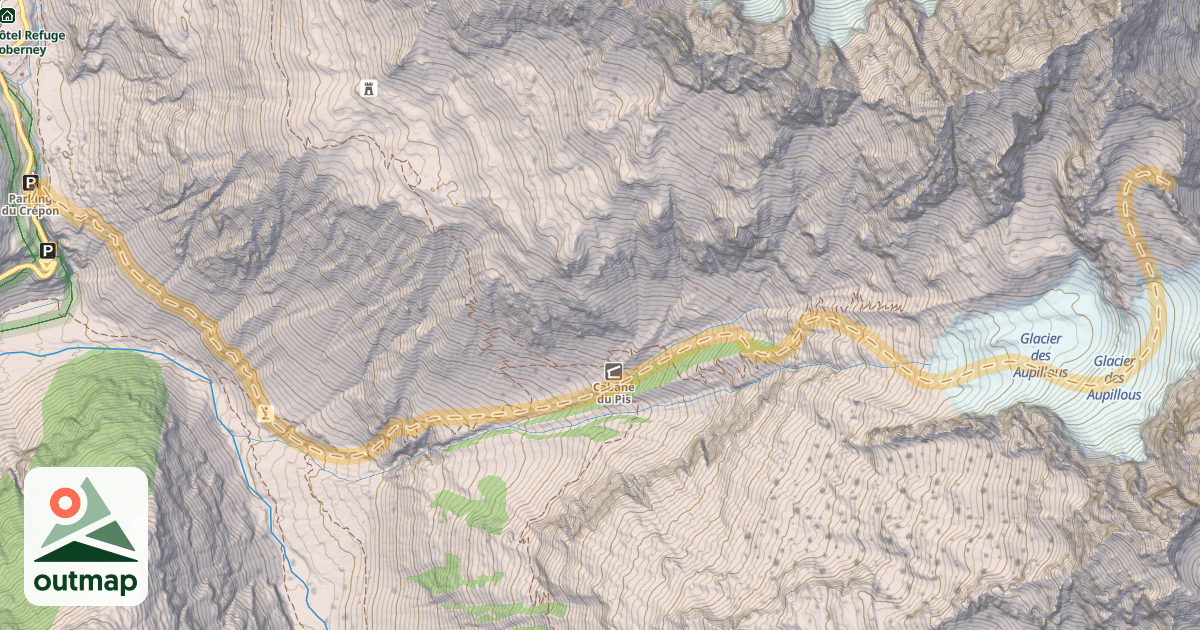 Map of Pas des Aupillons — Parking 1572