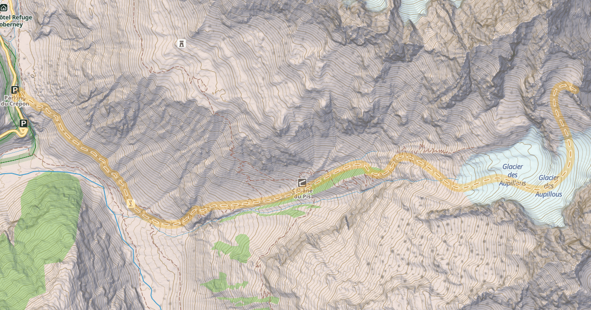 Map preview of Pas des Aupillons — Parking 1572