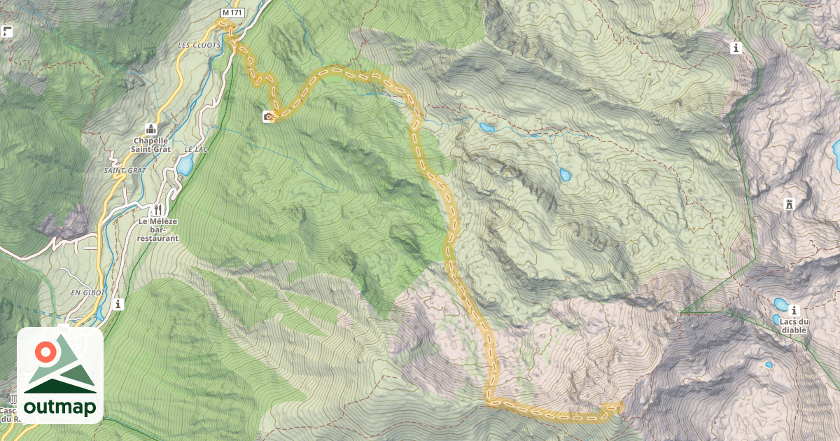 Map of Mont Capelet Supérieur — Pont des Sagnes