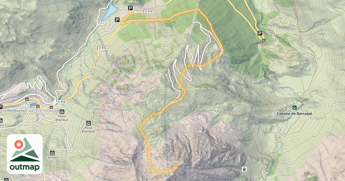 Map of Pic de Barassé — Barrage de Castillon