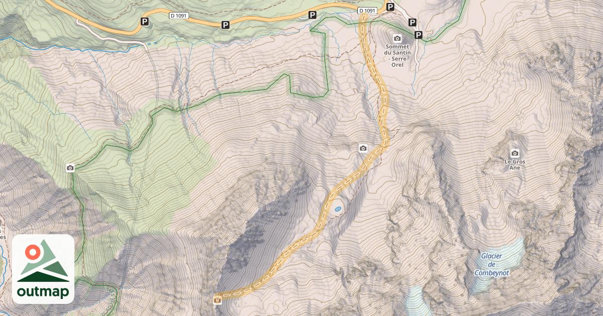 Map of Col de Laurichard — Col du Lautaret