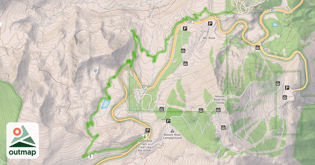 Map of Tamarack Lake Trail