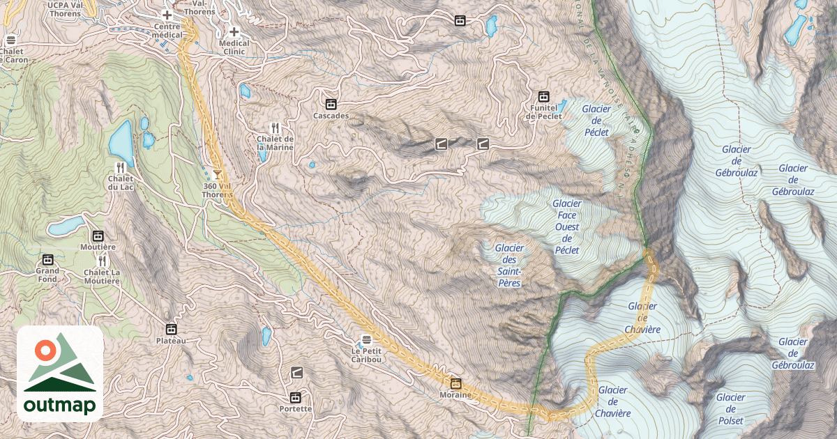 Map of Aiguille de Péclet — Val Thorens