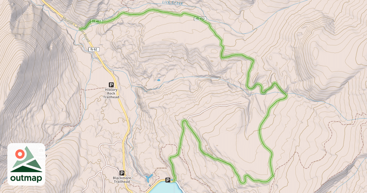 Map of Lower Wildhorse Lick Trail