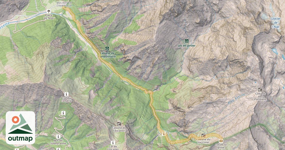Map of Col de la Pisse — Molines en Champsaur