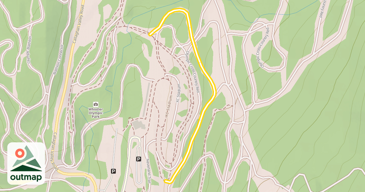 Map of Olympic Cross-Country Blue