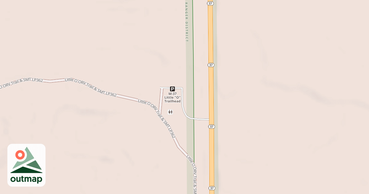 Map of M-37 LITTLE O ORV TRAILHEAD