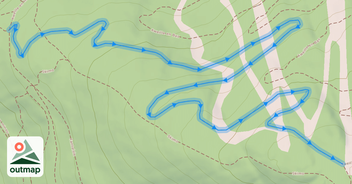 Map of Aweille en Haut